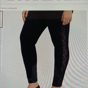 NWT Torrid Black Side Lace High Rise Tapered Leg Leggings. (18-20) Torrid Size 2